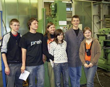 Mit Auszubildenden der Firma Preh, Bad Neustadt (Saale)